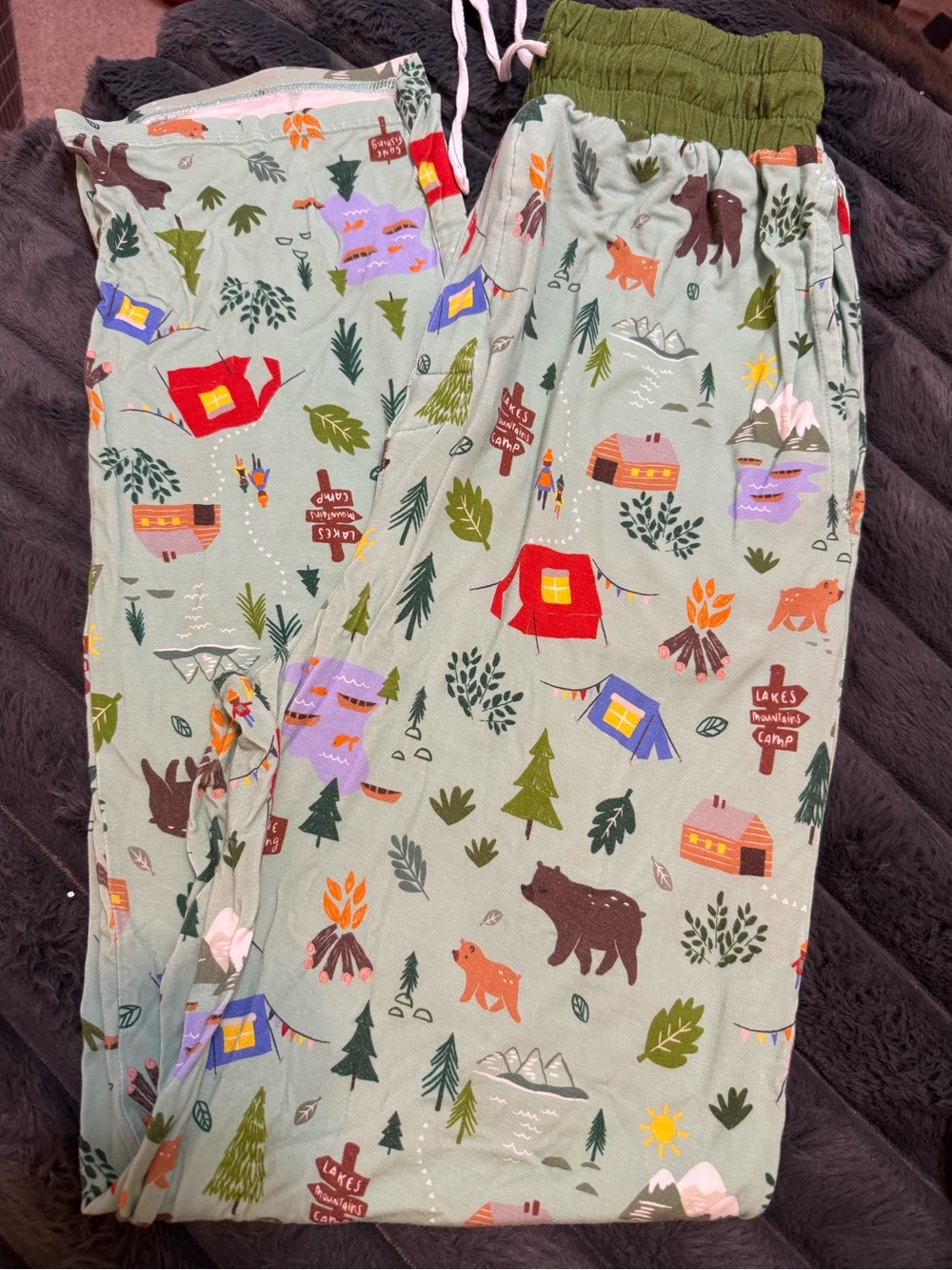 Little Sleepies Sage Green Forest Camp Pajama Pants